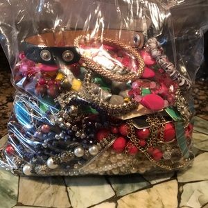 4lbs. Vtg to Mod Jewelry Crafting Lot~Rhinestones, Skulls, Sarah Coventry~